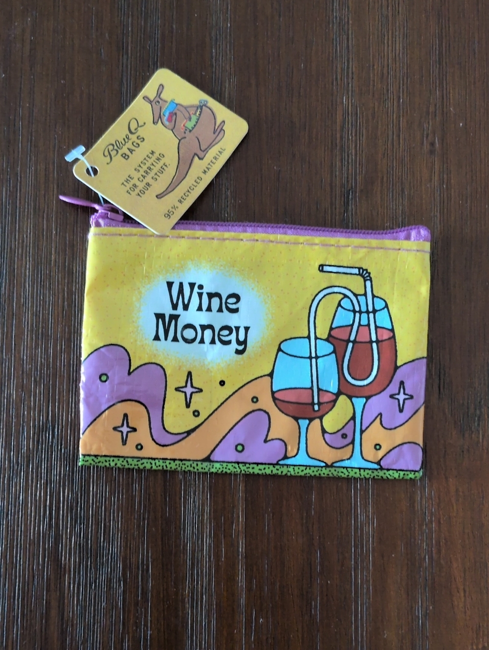 'Wine Money' Zipper Coin Pouch